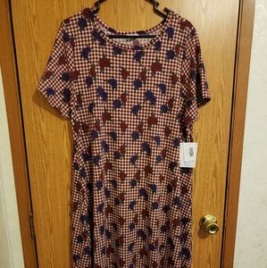 Floral, checkered print, Lularoe Carly, NWT
